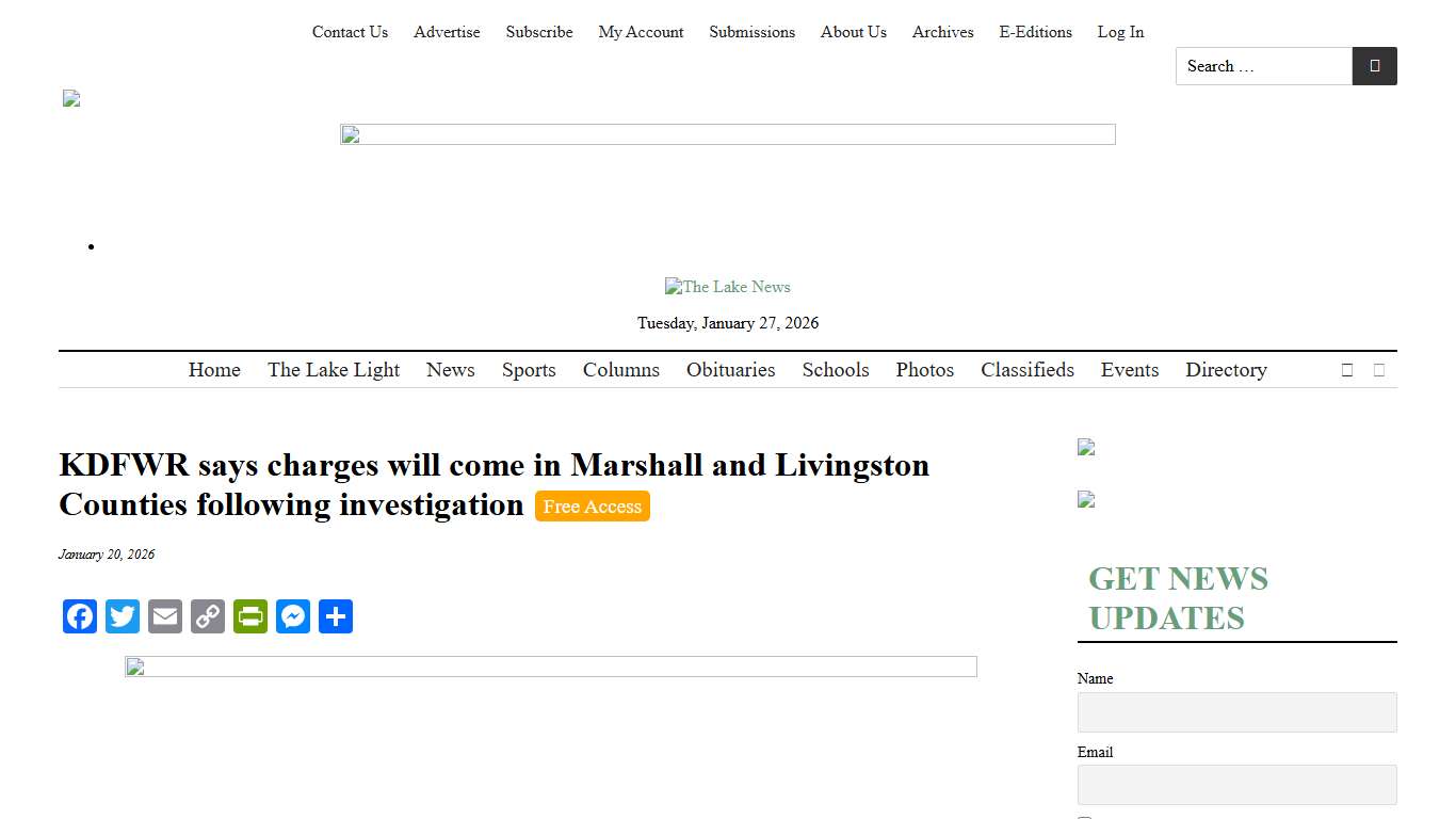 KDFWR says charges will come in Marshall and Livingston Counties following investigation - The Lake News